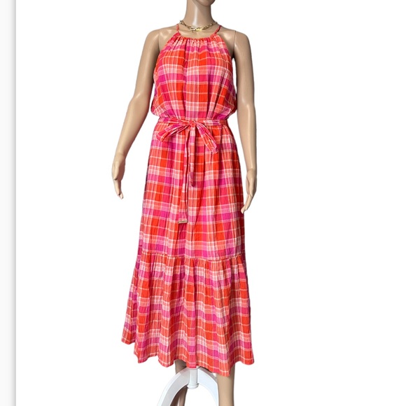 NWT Tommy Hilfiget Bayfront Plaid Belted Midi Dress Sz 12 - Picture 4 of 15